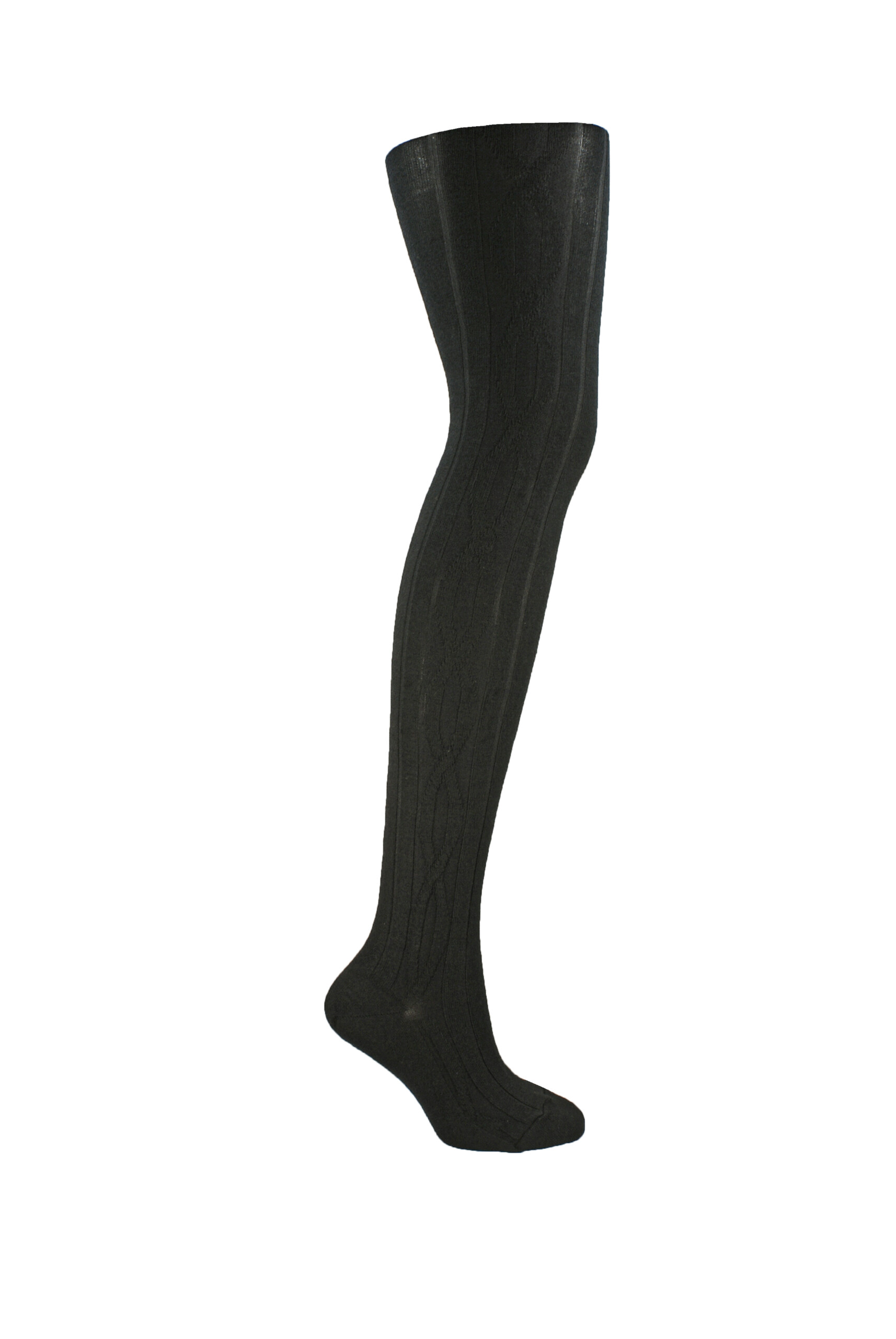 Premium Merino Wool Cable Tights – Black | Columbine